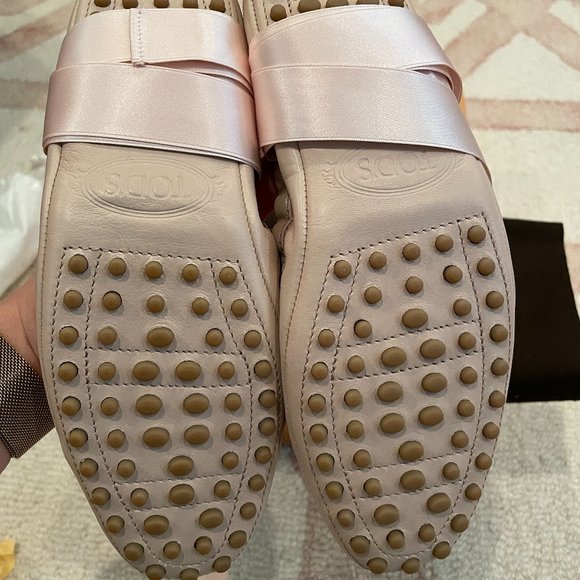 TOD'S Pink/Nude Leather Ballet Flats - Picture 4 of 5